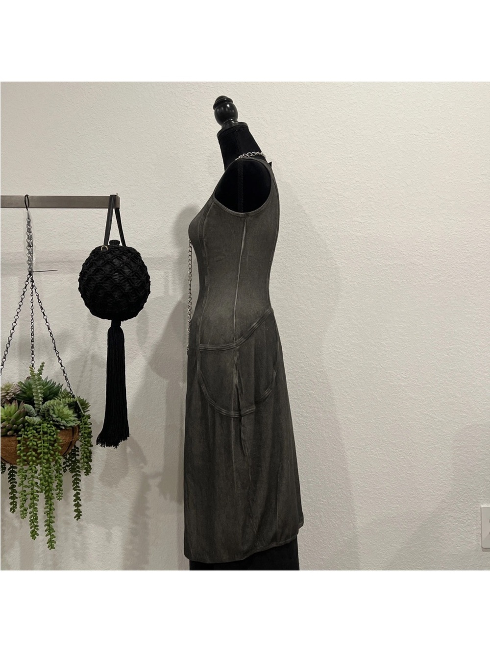 Rundholz Washed Charcoal Architectural Midi Dress M - Picture 4 of 16